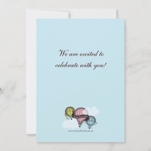 Heißluftballondusche Einladung (Rückseite)