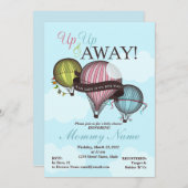 Heißluftballondusche Einladung (Vorne/Hinten)