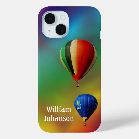 Heißluftballonfahren 2 Ballons Farbiger Hintergrun Case-Mate iPhone Hülle (Rückseite)