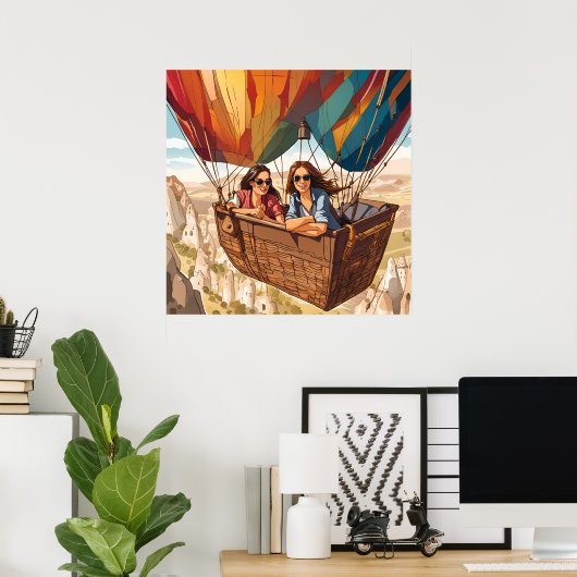 Heißluftballonfahrt in Kappadokien, Türkei Print Poster (Heimbüro)