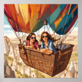 Heißluftballonfahrt in Kappadokien, Türkei Print Poster (Vorne)