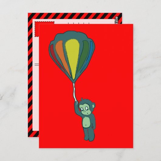 Heißluftballonfarbe Postkarte (Vorne/Hinten)
