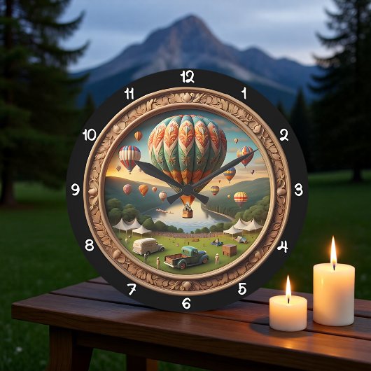 Heißluftballonfest Ornamente Große Wanduhr