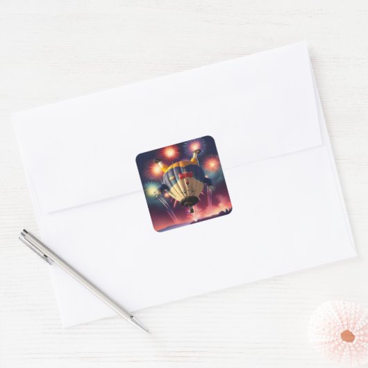 Heissluftballonfestival Quadratischer Aufkleber (Umschlag)