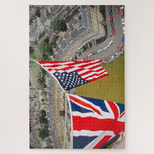 Heißluftballonflug über Bad. Puzzle (Vertikal)