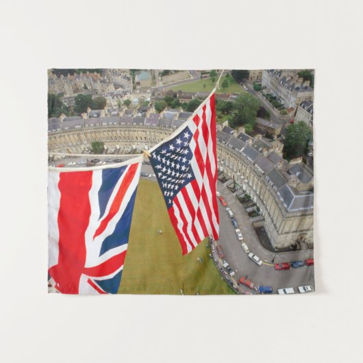 Heißluftballonflug über Bad. Wandteppich (Vorderseite (Horizontal))