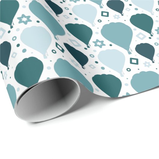 Heißluftballonmuster Geschenkpapier (Rolleneckpunkt)