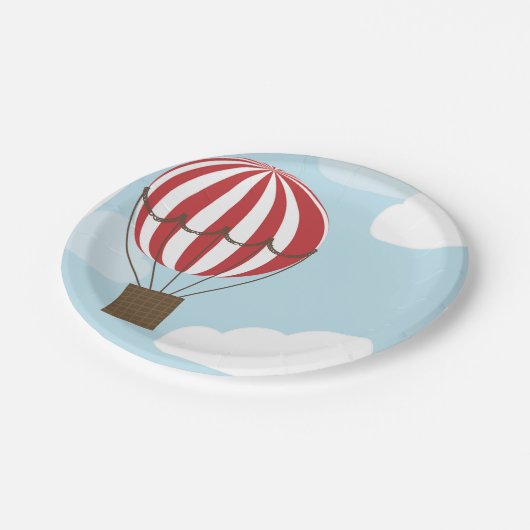 Heißluftballonplatte Pappteller (Schrägansicht)