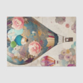 Heißluftballons Abstrakte Collage Decoupage Seidenpapier (Vorderseite)