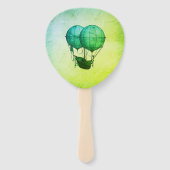 Heißluftballons aus Steampunk mit Schiff Green Fächer (Vorderseite)