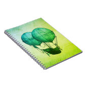 Heißluftballons aus Steampunk mit Schiff Green Notizblock (Rechte Seite)