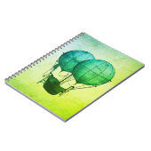 Heißluftballons aus Steampunk mit Schiff Green Notizblock (Linke Seite)