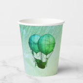 Heißluftballons aus Steampunk mit Schiff Green Pappbecher (Vorderseite)