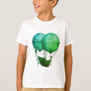 Heißluftballons aus Steampunk mit Schiff Green T-Shirt