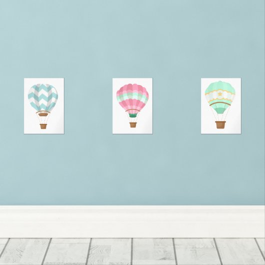 Heißluftballons Bilderwand Sets (Holzboden)