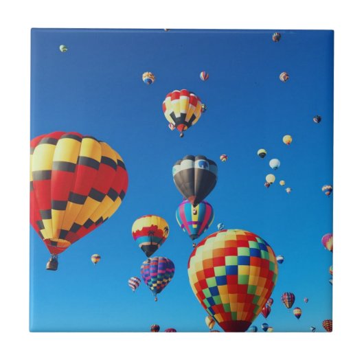 Heißluftballons Blue Sky Fliese (Vorderseite)