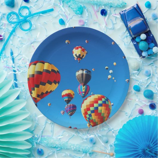 Heißluftballons Blue Sky Pappteller (Party)