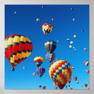 Heißluftballons Blue Sky Poster