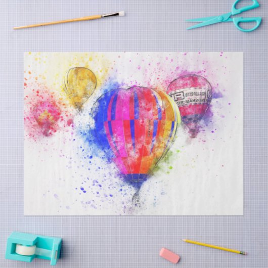 Heißluftballons Entfärbungs-Tissue Seidenpapier (Basteln)