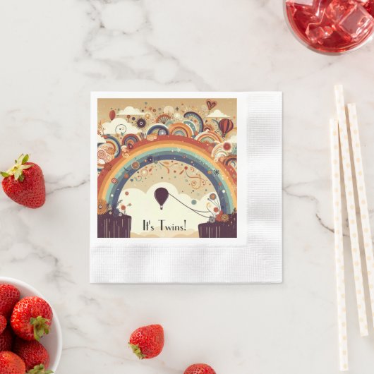 Heißluftballons farbenfroh serviette (Beispiel)