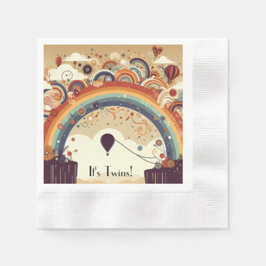 Heißluftballons farbenfroh serviette (Vorderseite)