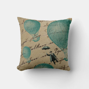 Heißluftballons Fliegender Regenschirmmann Handsch Kissen
