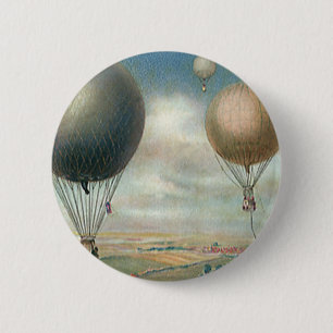 Heißluftballons für den Vintagen Lufttransport, bi Button