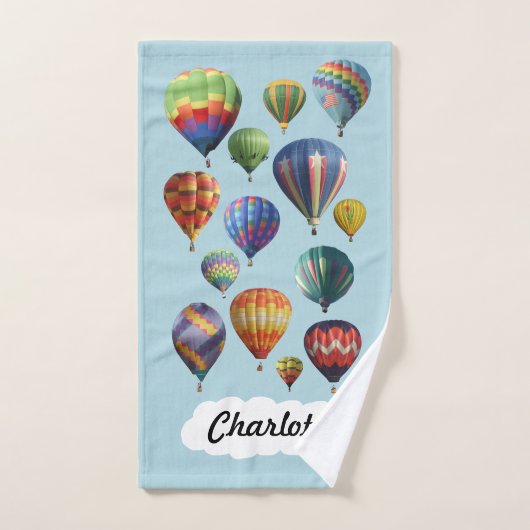 Heißluftballons für hellblaues Handtuch (Handtuch)