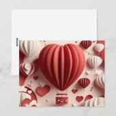 Heißluftballons für Valentinstag Feiertagskarte (Vorne/Hinten)