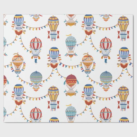 Heißluftballons Geschenkpapier (Flach)