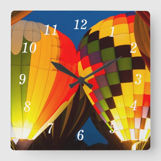 Heißluftballons glänzen Wall Uhr (Vorderseite)