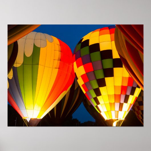 Heißluftballons glühen poster (Vorne)