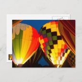 Heißluftballons glühen postkarte (Vorne/Hinten)
