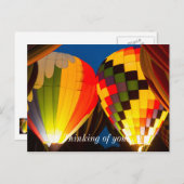 Heißluftballons glühen postkarte (Vorne/Hinten)