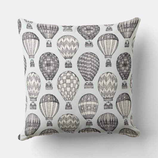 Heißluftballons I schwarz Kissen (Rückseite)