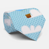 HeißluftBallons im bewölkten Dotty Himmel Krawatte (Gerollt)