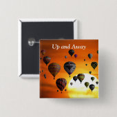 Heißluftballons im Flug Button (Vorne & Hinten)