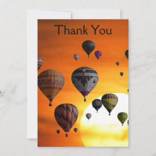 Heißluftballons im Flug Danke Karte