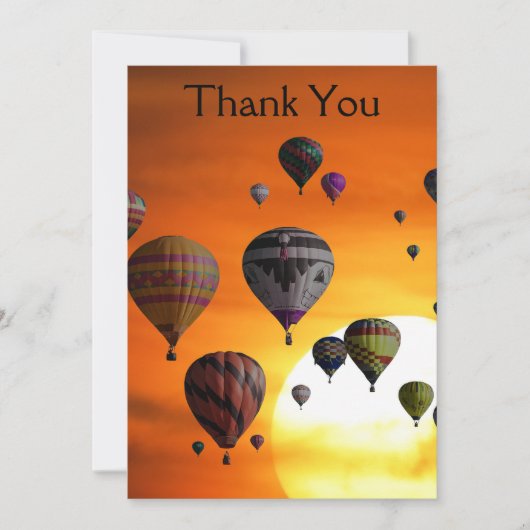 Heißluftballons im Flug Dankeschön Card Dankeskarte (Vorderseite)