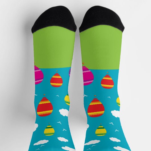 Heißluftballons im Flug farbenfroh Socken (Oben)