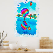 Heißluftballons im Flug Poster (Küche)