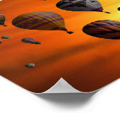 Heißluftballons im Flug Poster (Ecke)