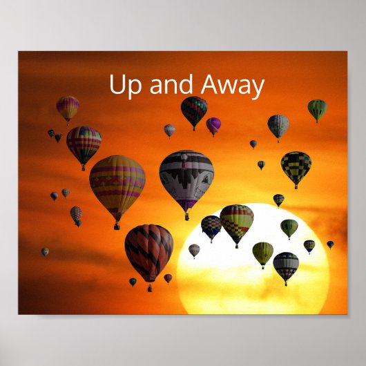 Heißluftballons im Flug Poster (Vorne)