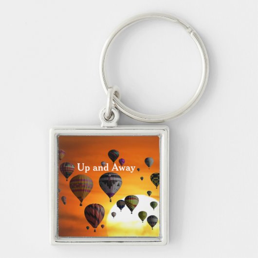 Heißluftballons im Flug Schlüsselanhänger (Vorne)