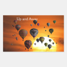 Heißluftballons im Flugaufkleber