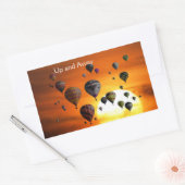 Heißluftballons im Flugaufkleber Rechteckiger Aufkleber (Umschlag)