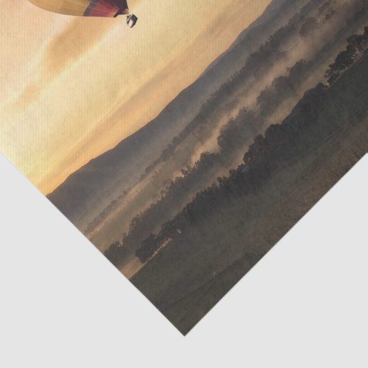 Heißluftballons im goldenen Himmel Seidenpapier (Ausschnitt)