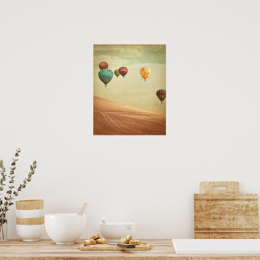 Heißluftballons im Himmel Poster (Küche)