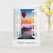 Heißluftballons im Mistgebirge Beileid Karte (Gelbe Blume)