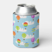 Heißluftballons in Cloudy Dotty Sky Dosenkühler (Kanne Vorderseite)